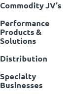 Commodity JV’s Performance Products & Solutions Distribution Specialty Businesses 